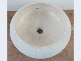 Lavabo wit/beige marmer rond YM72 (Ø40cm)