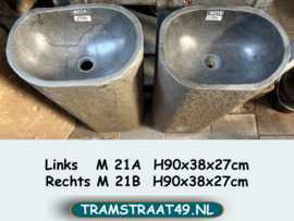 Staande wastafel riviersteen set M21