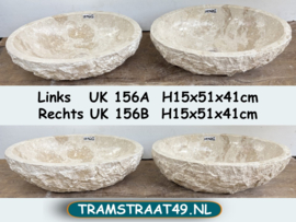 Set brede wastafel riviersteen beige/wit UK156