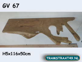 Wastafel blad van teak wortel  GV67