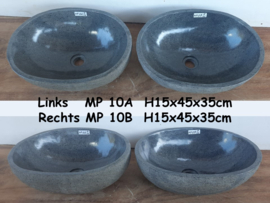 Set lavabo uit dezelfde steen MP10 (45x35cm)