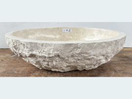 Badkamer wasbak natuursteen beige/wit IC38 (51x40cm)