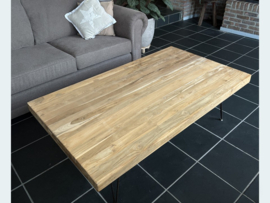 Rechthoekige salontafel blad van teak hout