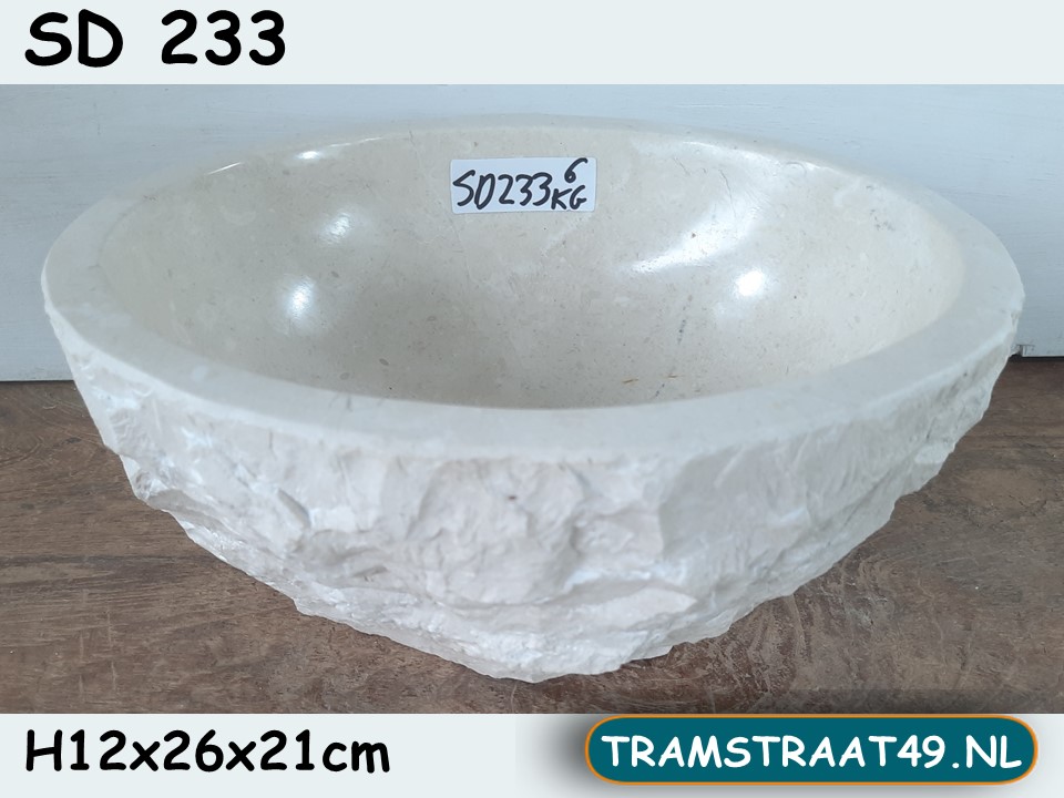 Fontein toilet marmer wit / beige SD233 (26x21cm)