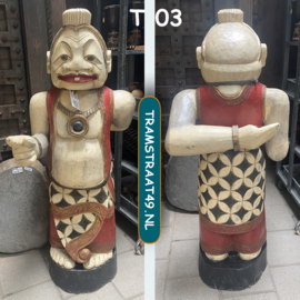 Antique wood statue Indonesia T03