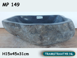 Hoek lavabo riviersteen MP149 (45x31cm)