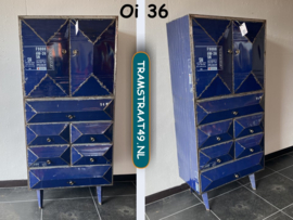 Olievat kast donkerblauw Oi36