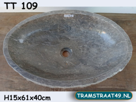 Grijs / beige waskom ovaal TT109 (61x40cm)