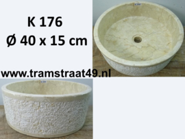 Beige marmeren waskom (Ø 40 cm)