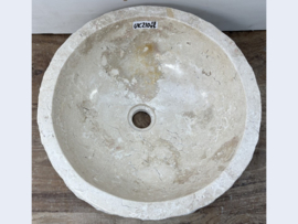 Rond wastafel riviersteen beige/wit UK210 (Ø40cm)