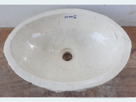 Waskom riviersteen wit / beige VV451 (41x31cm)