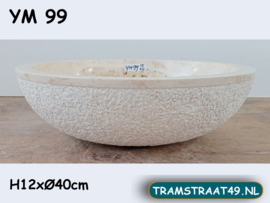 Beige / wit pompbak rond marmer YM99 (Ø40cm)