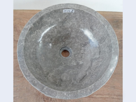 Ronde lavabo natuursteen grijs / wit TT155 (Ø41cm)