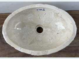 Beige / wit wastafel toilet riviersteen IC135 (36x26cm)