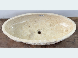 Ovale pompbak riviersteen beige/wit IC04 (70x36cm)
