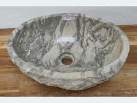 Marmeren lavabo grijs/wit U672 (40x30cm)