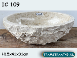 Lavabo beige / wit marmer IC109 (41x31cm)