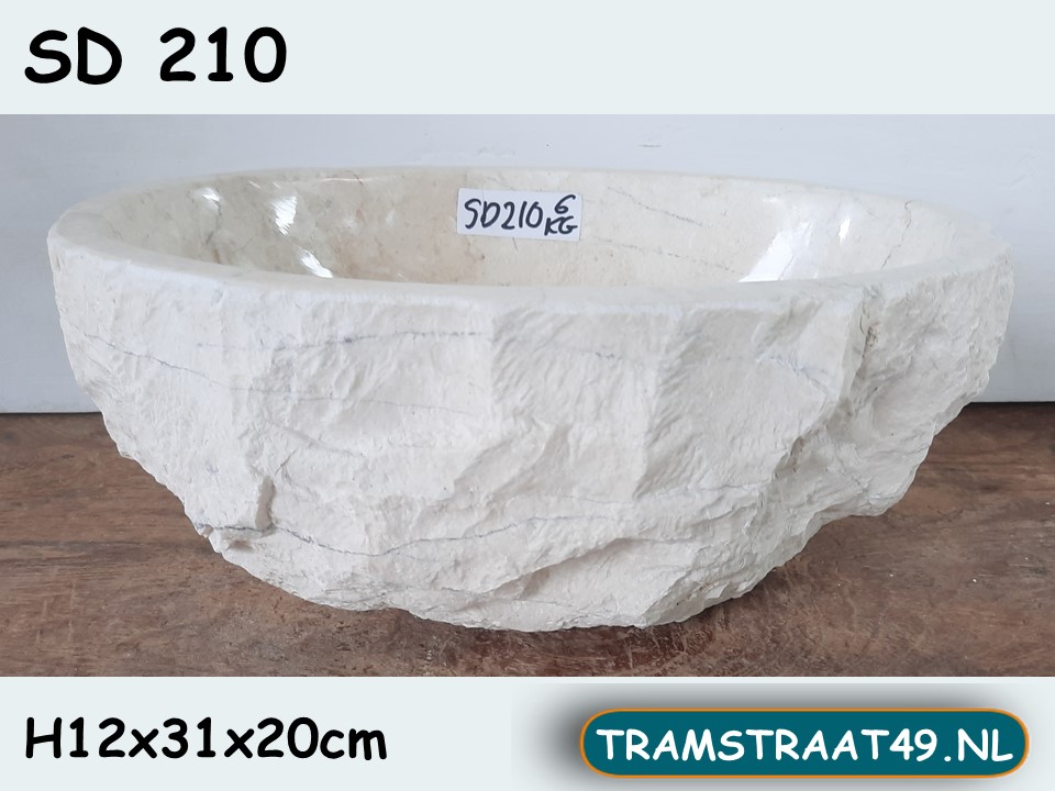 Wit / beige marmer fontein toilet SD210 (31x20cm)