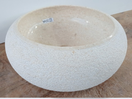 Lavabo wit/beige marmer rond YM72 (Ø40cm)