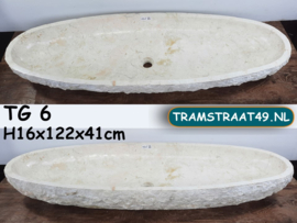 Natuursteen wasbak trog crème TG6 (122x41cm)