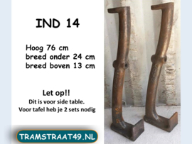 Industriële tafelpoot voor side table 76 cm hoog set IND14