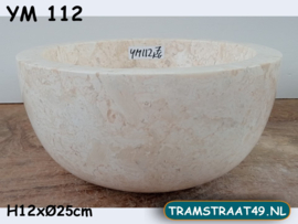 Ronde fontein toilet riviersteen beige/wit YM112 (H12xØ25 cm)