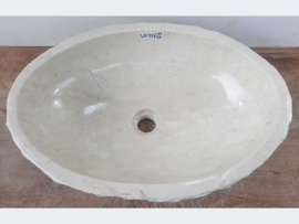 Riviersteen pompbak wit / beige VV356 (52x36cm)