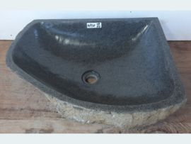 Driehoek wastafel riviersteen MP110