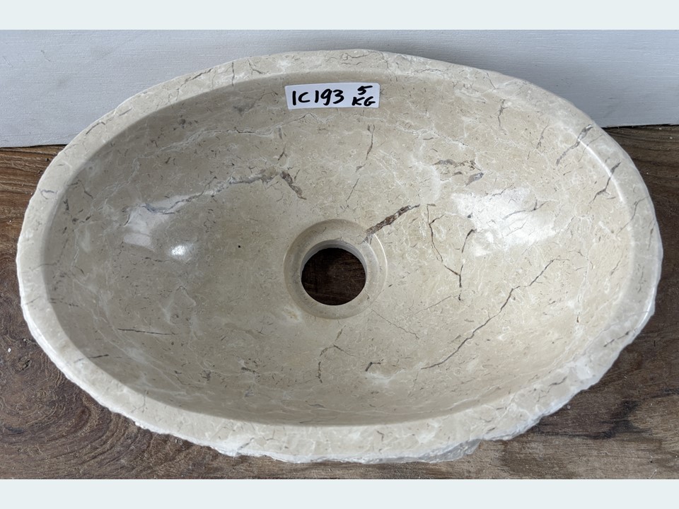 Lavabo wc natuursteen beige / wit IC193 (31x21cm)