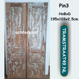 Antieke shutter deur / paneel deur teakhout pin3