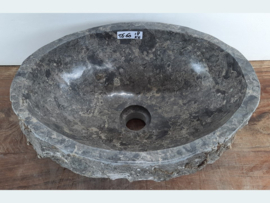 Lavabo riviersteen grijs/wit TG60 (40x30cm)