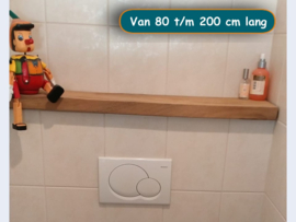 Toiletplank / wandplank van suar hout 80-200cm