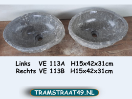 Dubbele wastafel grijs VE113