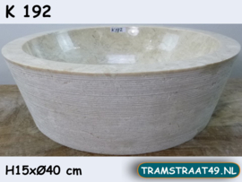 Ronde waskom marmer K192
