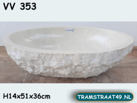 Waskom marmer wit/beige VV353 (51x36cm)