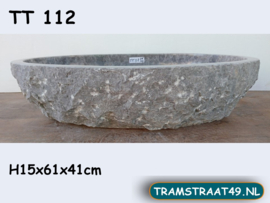 Badkamer waskom marmer grijs / wit TT112 (61x41cm)
