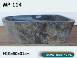 Hoek wasbak riviersteen MP114