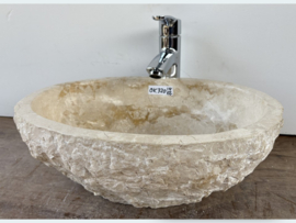 Lavabo riviersteen beige/wit OK320 (40x30cm)