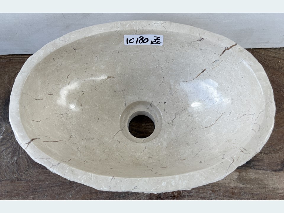Beige / wit riviersteen fontein wc IC180 (31x20cm)
