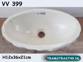 Wit/beige fontein wc ovaal VV399 (36x21cm)