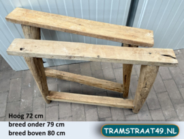 Tafelpoot teakhout 72 cm hoog per 2