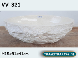 Pompbak wit / beige marmer VV321  (51x41cm)