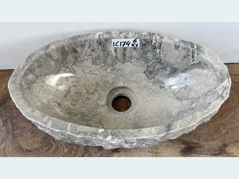 Licht grijs  waskom toilet marmer IC174 (36x21cm)