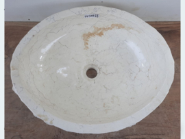 Wastafel uit marmer wit/beige VV328 (51x41cm)