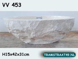 Lavabo wit/beige riviersteen VV453 (42x31cm)