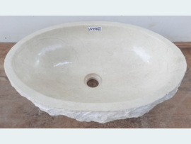 Wastafel wit/beige riviersteen VV354 (52x36cm)