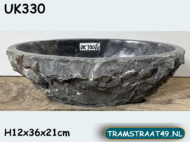 Smalle fontein toilet riviersteen grijs/wit UK330