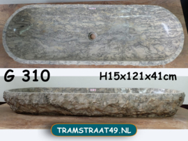 Trog wasbak marmer (121x41cm)