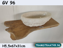 Teak wortel lavabo opzet plank GV96