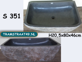 Natuursteen inbouw spoelbak S351 (80x46cm)